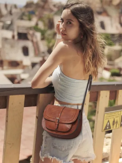AFKOMST Sac Bandoulière Femme,Petit Sac a Main Femmes Bandoulieres,Rétro Sacs Portés épaule (Brown3) Marron