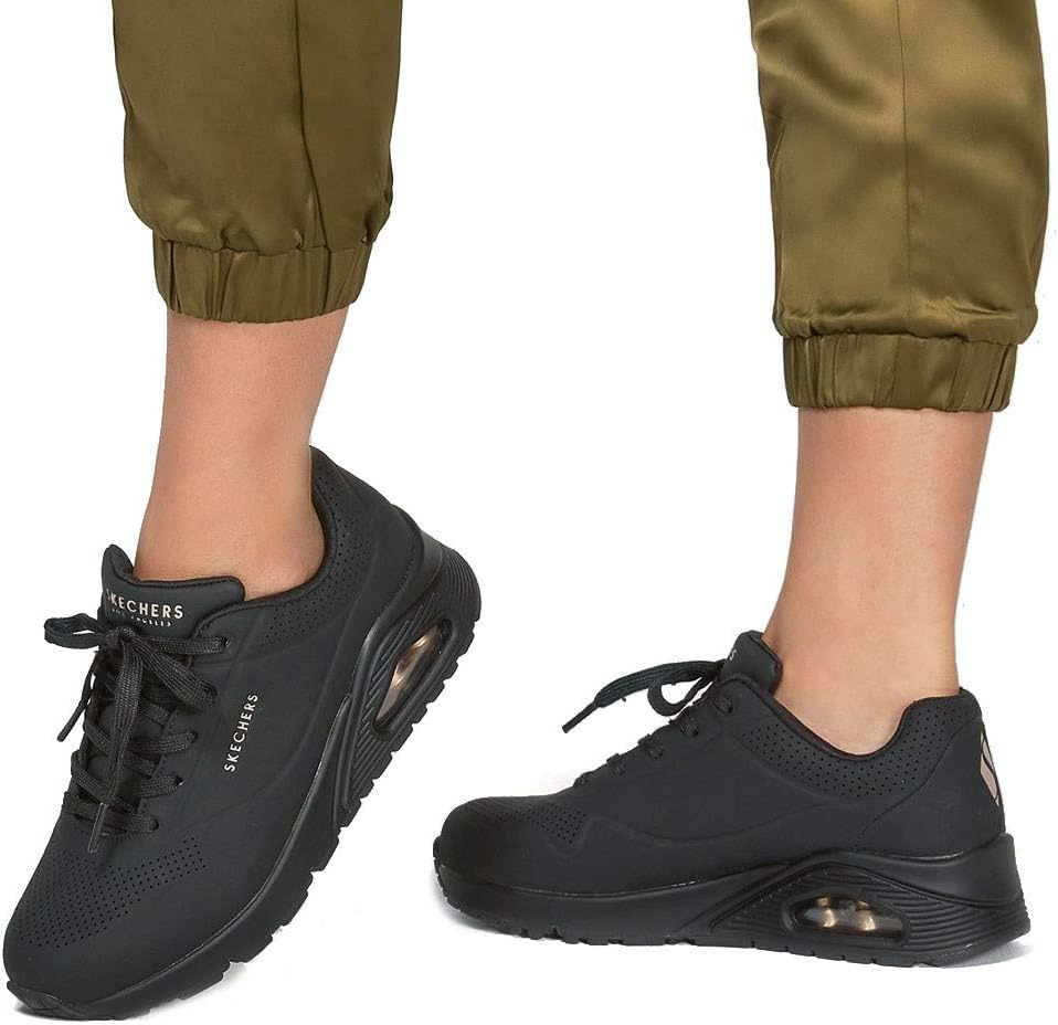 Women's Uno Stand On Air Trainers 6.5 UK Black Durabuck Mesh