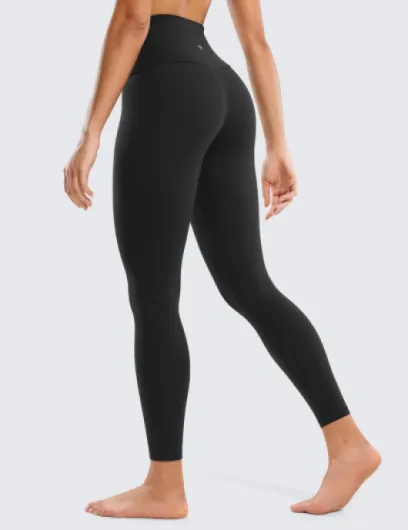 Women's Butterluxe 25'' Yoga Leggings - High Waisted Workout Gym Leggings Buttery Soft Yoga Pants 10 Black